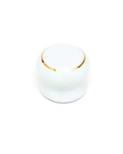Cabinet Ceramic Knob White with Gold Ring