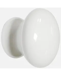 Cabinet Ceramic Knob Plain White