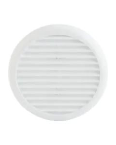 Louvre Round Wall Vent with Flyscreen 80-150mm - White