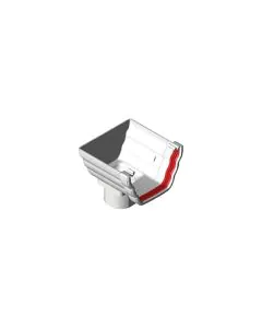 Freeflow Ogee Gutter Universal Stopend Outlet - White