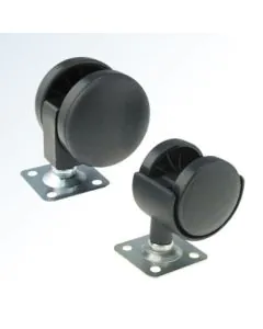 Twin Caster Wheels Large Set Black (Pair)