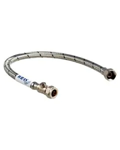 1/2 Flexible Hose Tap Connector 300mm c/w Isolating Valve