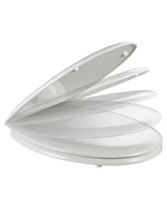 Soft Close Toilet Seat White Complete with S/Steel Hinge (Galaxy)
