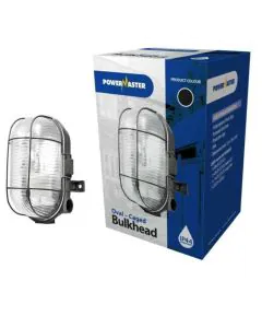 Oval Bulkhead Black 60W cw Guard