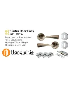 Sintra Lever on Rose Door Pack - Satin Nickel