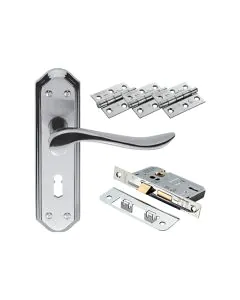Grantham Door Pack - Satin and Polished Chrome
