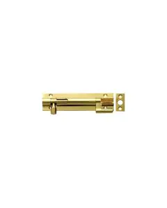 Necked Barrel Bolt Cranked - 75 mm / Polished Brass