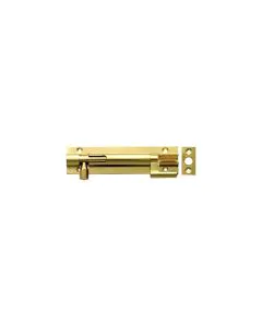 Necked Barrel Bolt Cranked  - 100 mm / Polished Brass