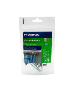 Rawlplug Curtain Pole Kit - 7 mm x 30 mm