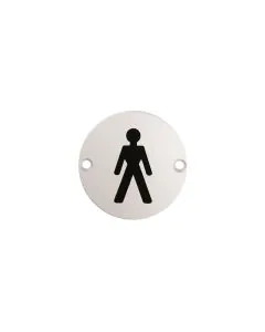 Door Disc Male Symbol Satin Stainless Steel