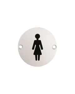 Door Disc Female Symbol Satin Stainless Steel