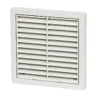 Square Louvre Wall Vent with Flyscreen 100 mm - White