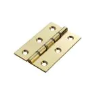 Double Steel Washered Brass Butt Hinge (Pair) - 102 mm / Polished Lacquered