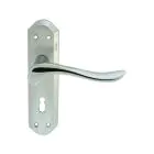 Lytham Lever on Backplate - Satin and Polished Chrome Dual Finish / Lock