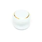 Cabinet Ceramic Knob White with Gold Ring