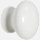 Cabinet Ceramic Knob Plain White