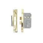 2 Lever Rebated Mortice Lock - 63 mm / Electro Brass
