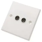 2 Gang Flush Co-Axial TV Socket