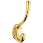 Hat & Coat Hook Brass  (Pair)