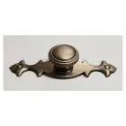 Cabinet Knob & Long Backplate Pewter