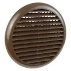 Louvre Round Wall Vent with Flyscreen 80-150 mm - Brown