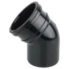 Black Soil Bend 45 Degree Single Socket - 110mm 