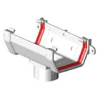 Freeflow Square Gutter Running Outlet - White