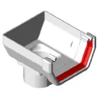 Freeflow Square Gutter Stopend Outlet - White