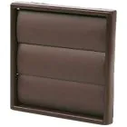 Wall Vent Square with Flap 100mm Brown