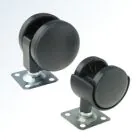 Twin Caster Wheels Large Set Black (Pair)