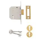 Yale PM322 3 Lever Sash Lock - 80 mm / Polished Brass