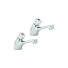 Non Concussive Self Closing Pre-Set Basin Taps - Chrome