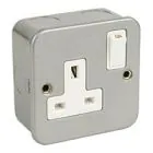 1 Gang Metal Socket incl Switch