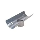 Half Round Gutter Running Outlet 6inch x 3inch - Black