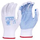 Nylon Fibre Knitted PVC Dot Glove - L / White