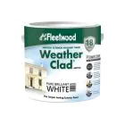 Fleetwood Weather Clad Smooth Acrylic Masonry Paint - 10 L / Pure Brilliant White