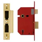 Union 5 Lever Mortice Sashlock - Polished Lacquered Brass