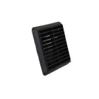 Wall Vent Square Louvre With Fly Screen 100mm - Black 