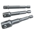 Faithfull Hex to Square Drive Adaptor Set - 3 pcs.
