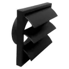 Wall Vent Square With Flap 100mm Black (Round Connection)