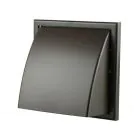 Wall Cowl Non Return 100mm Black (Round Connection)
