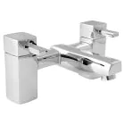 Rubic Pillar Mounted Bath Filler Tap - Grey