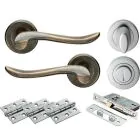 Verdun Lever on Rose WC Door Pack - Florentine Bronze