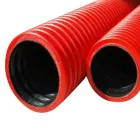 Twinwall Cable Ducting incl Seals + Coupler (750n) 100/118mm x 6m - Red