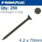Rawlplug Fine Drywall Screw 4.2mm x 70mm 50pcs
