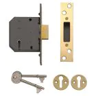 Yale 5 Lever Deadlock - 76 mm Brass