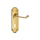 Ashtead Lever on Backplate with 3 Hinges- Polished Brass