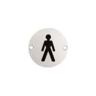 Door Disc Male Symbol Satin Stainless Steel