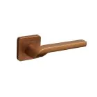 Kells Satin/Brass Lever on Square Rose Lock Set  