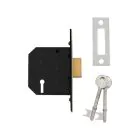 Yale Essentials 5 Lever Deadlock - 64 mm  /  Chrome
